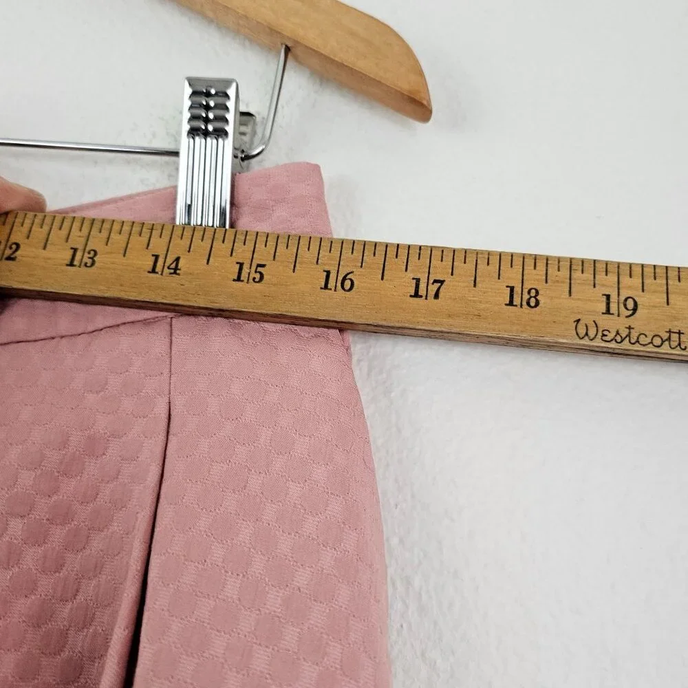 ELLE Sz 10 Y2K Pink Textured Pleated Skater Skirt Zipper Closure Lined Preppy